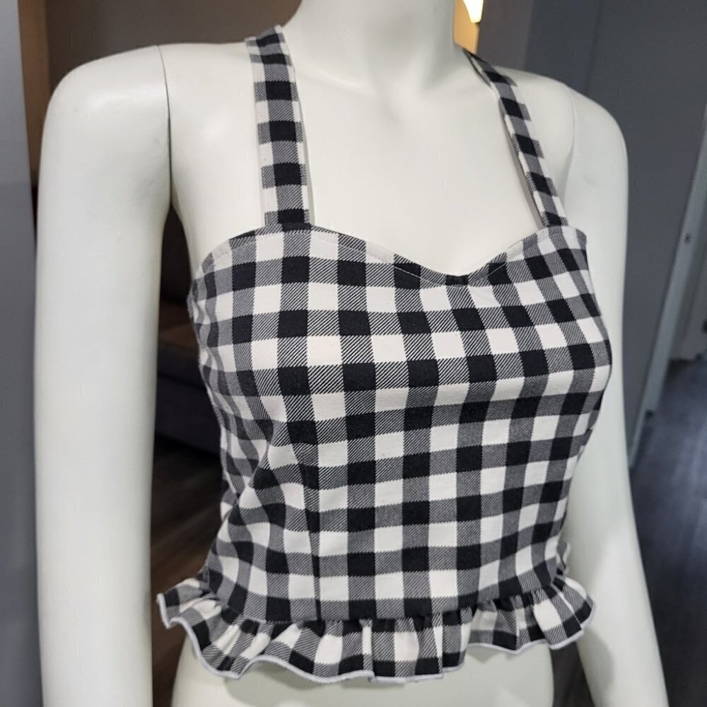 Mary Rose - Crop top Gingham crossed back